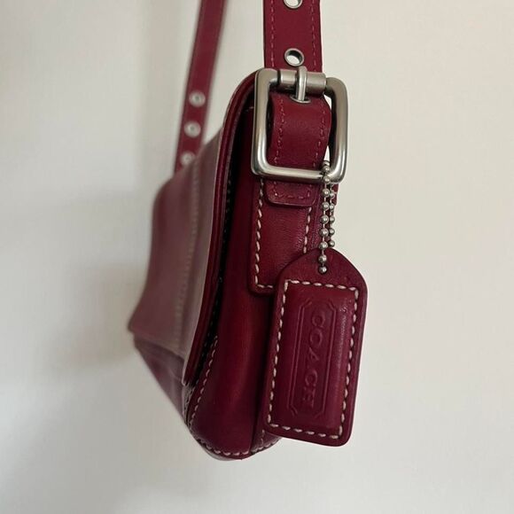 RARE Vintage Coach 2004 Legacy Leather Mini Bag Red Y2K - Picture 3 of 10